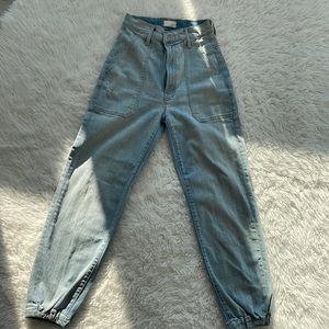 MOTHER Jeans "The Wrapper Patch Springy Ankle"